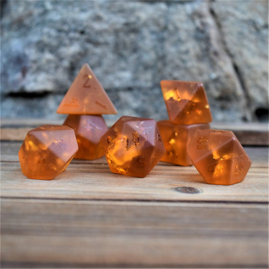 Gates of Helheim Raised Lava Glass Dice Set Misty Mountain Gaming
