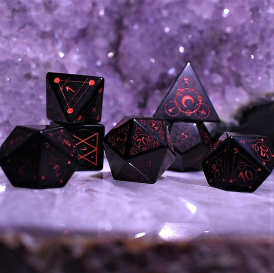 Spellcaster Obsidian Stone Dice Misty Mountain Gaming
