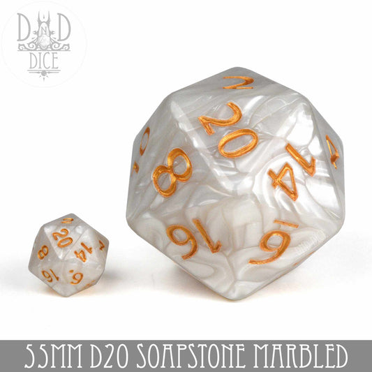 55mm D20 - Soapstone DNDDICE.COM
