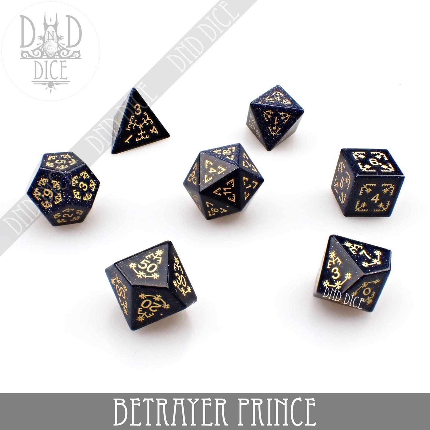 Betrayer Prince Goldstone Dice Set DNDDICE.COM