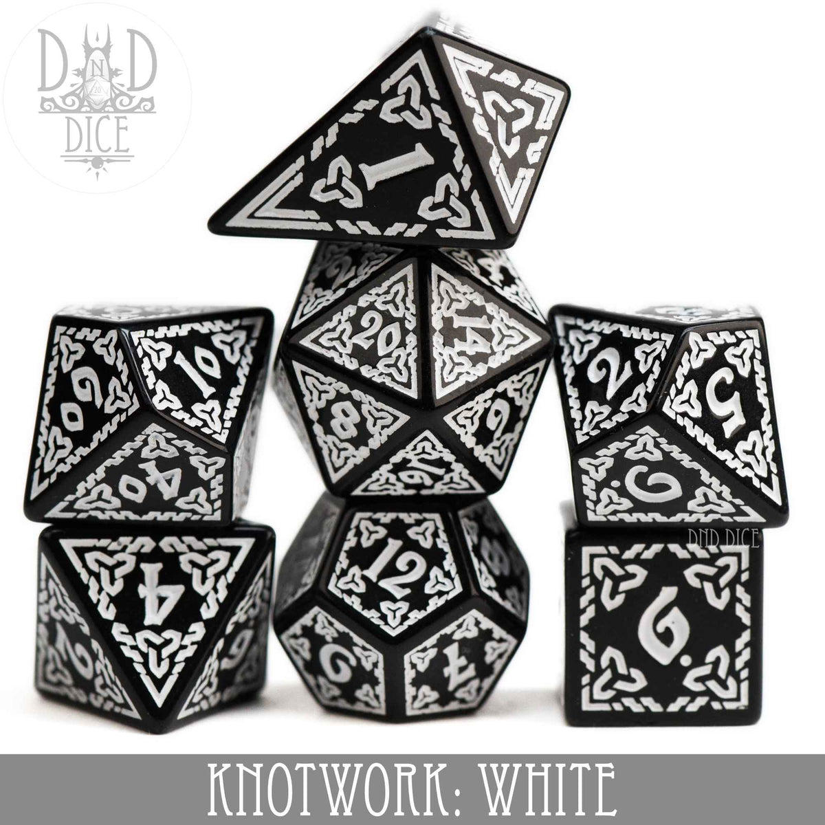 Knotwork: White DND DICE