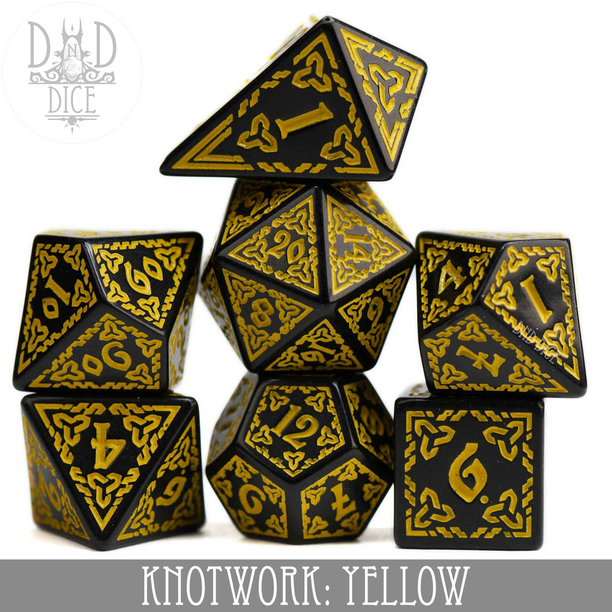 Knotwork: Yellow DND DICE
