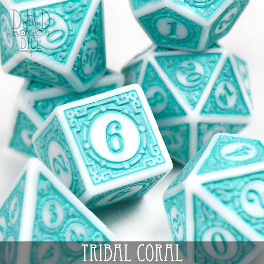 Tribal Coral Dice Set DNDDICE.COM