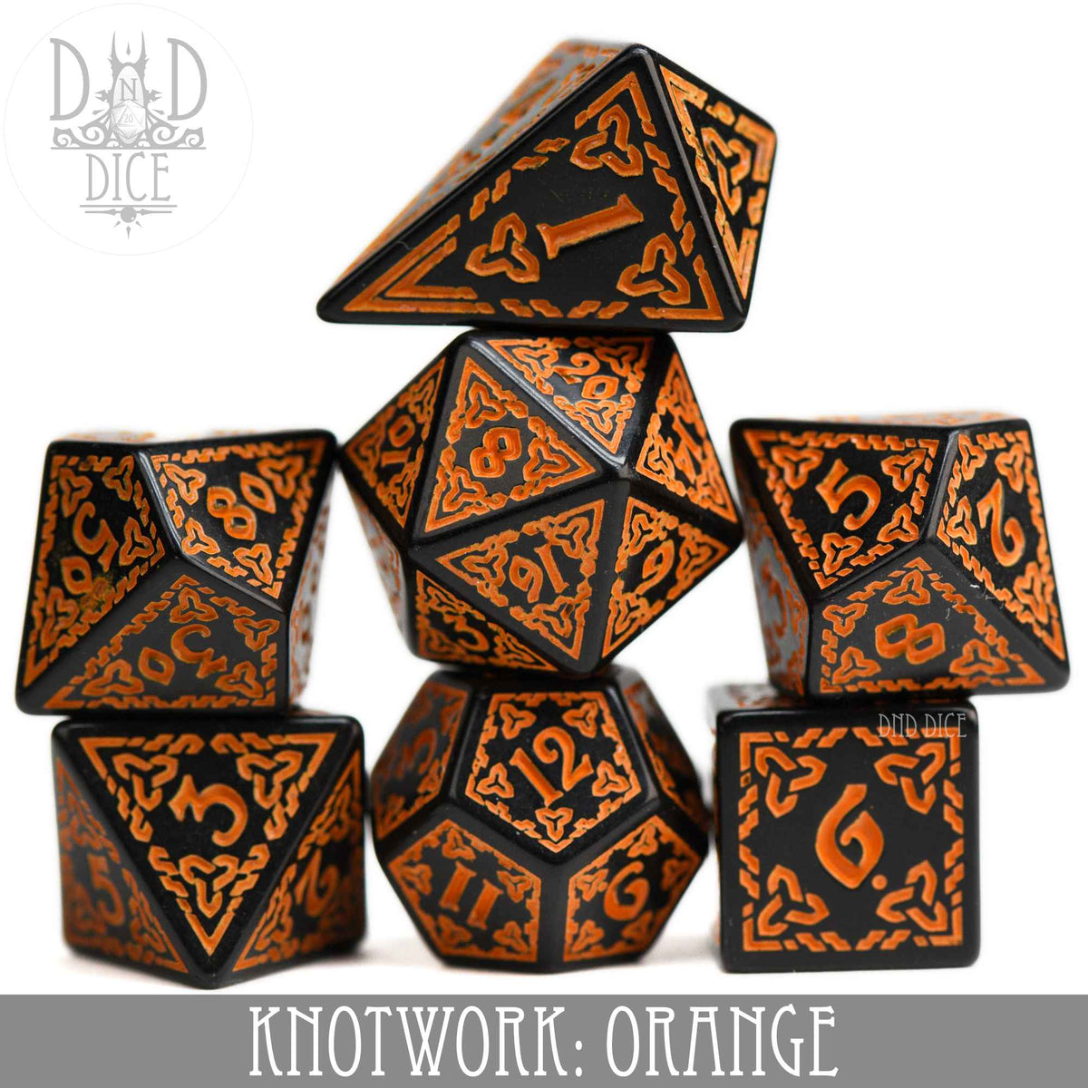 Knotwork: Orange DND DICE