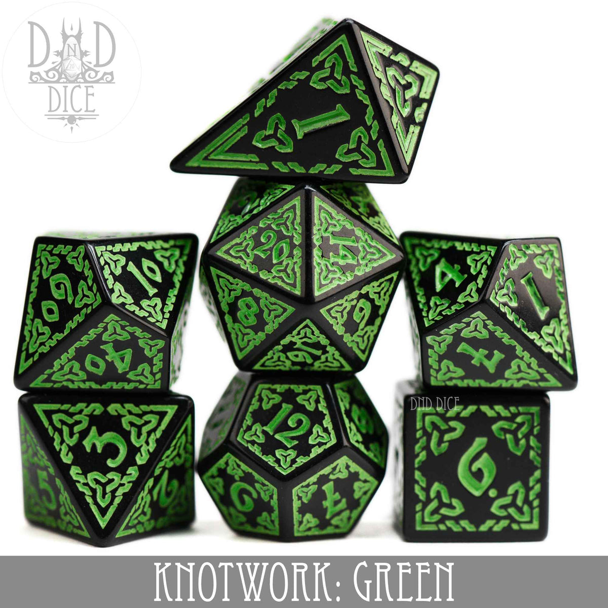 Knotwork: Green DND DICE
