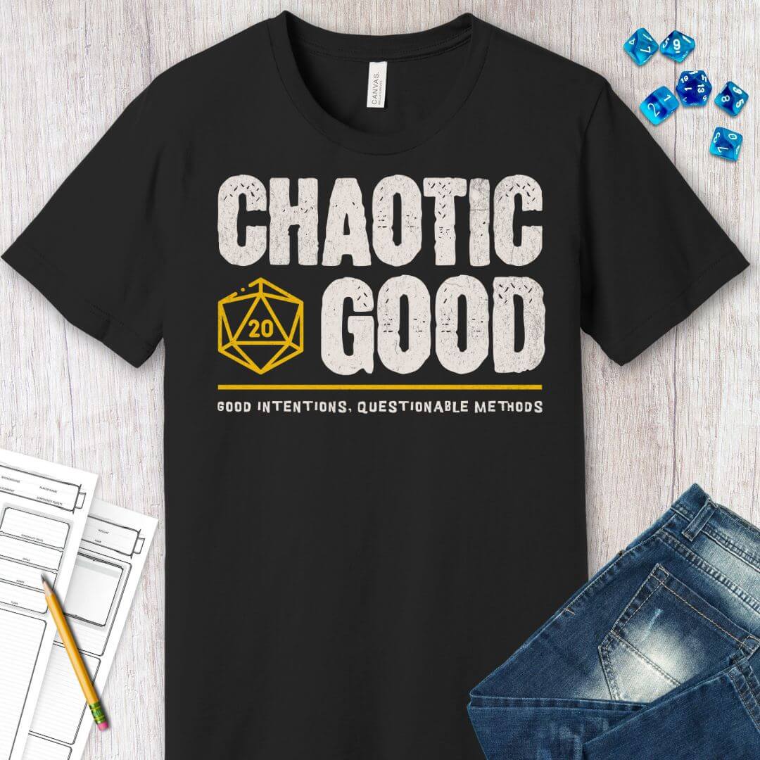 Chaotic Good Shirt - DnD Alignment T-shirt Sunburst RPG