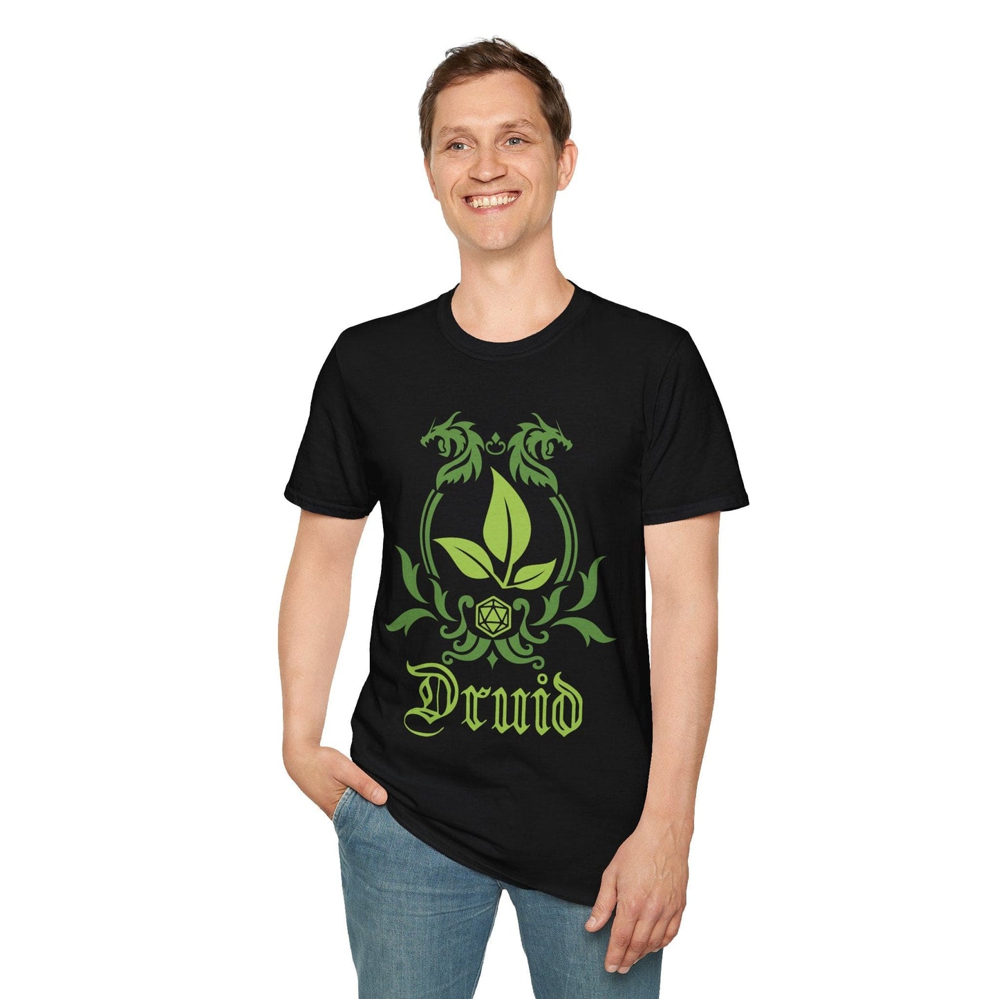 D&D Druid Class Emblem T-Shirt Sunburst RPG
