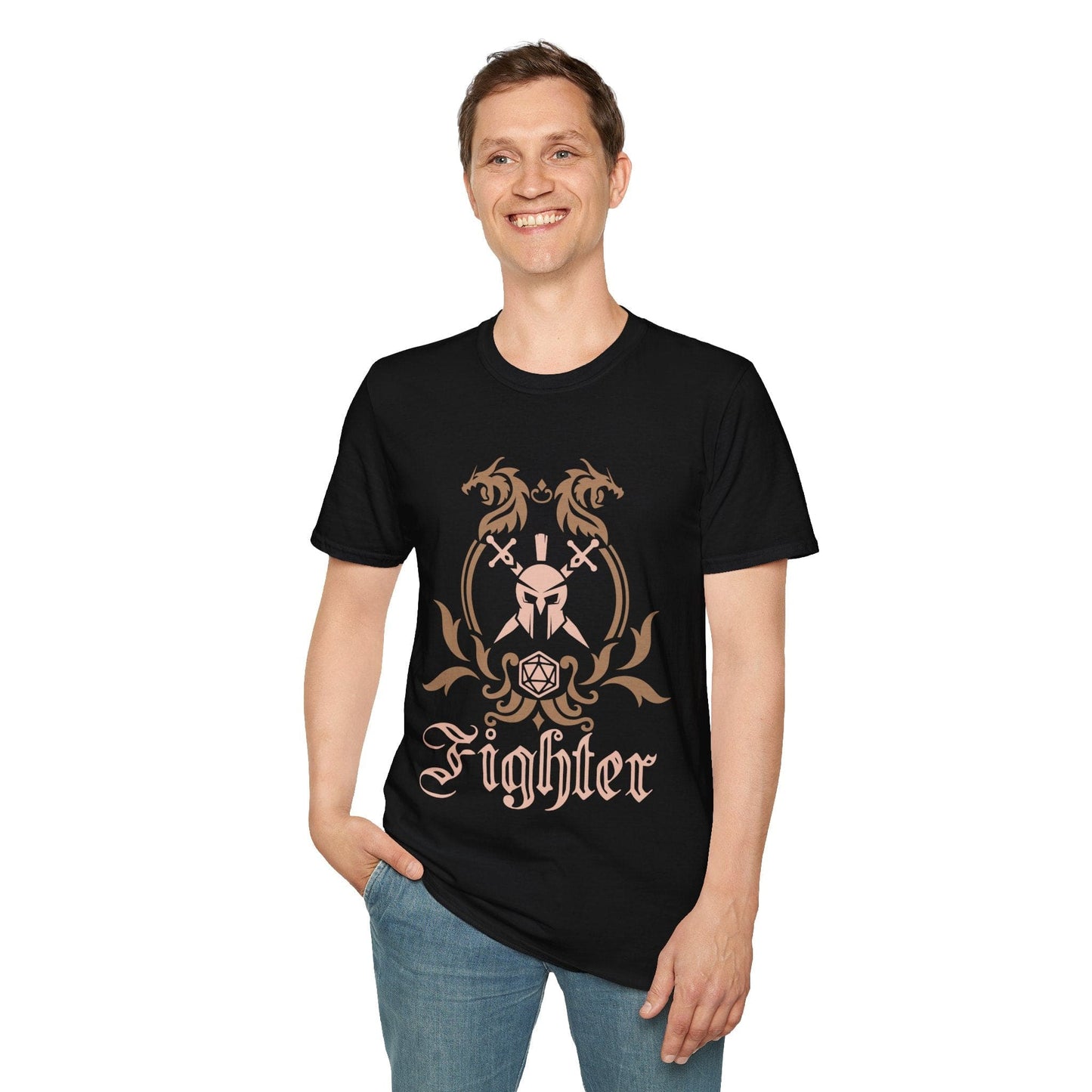 D&D Fighter Class Emblem T-Shirt Sunburst RPG