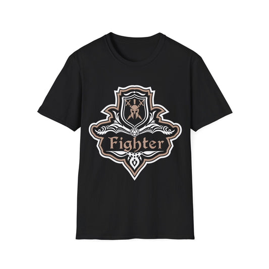 D&D Fighter Class Fancy Emblem T-Shirt Sunburst RPG