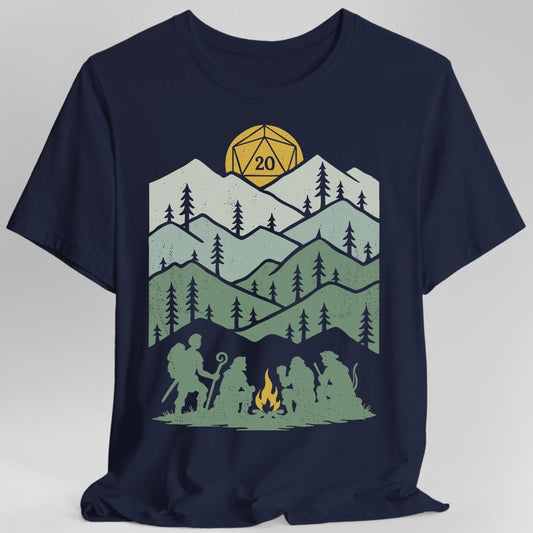 D20 Dice Shirt - Long Rest Sunburst RPG