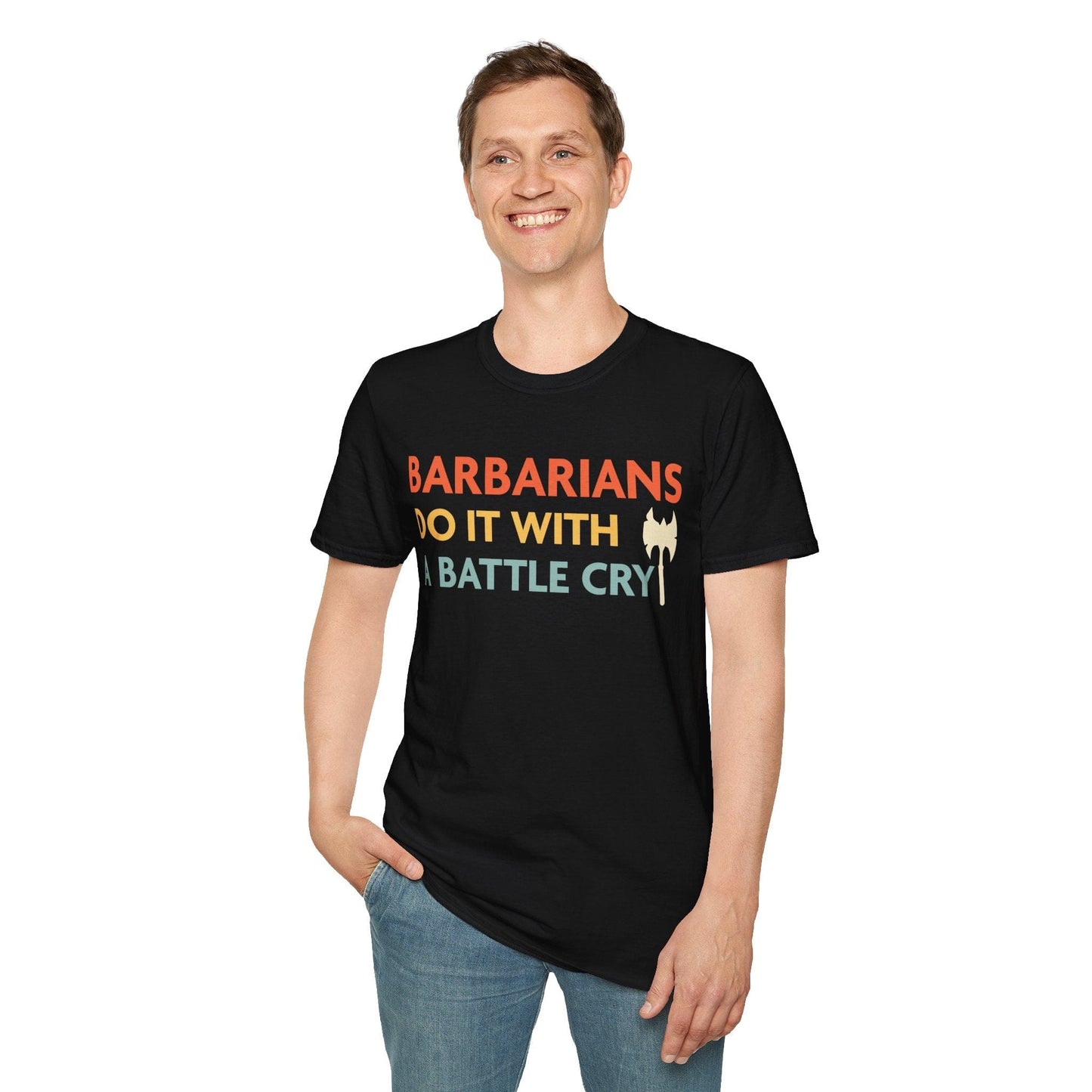 DnD Barbarians Do It With A Battle Cry Shirt Sunburst RPG