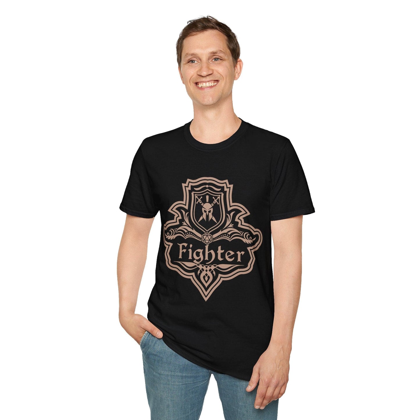 DnD Fighter Class Emblem T-Shirt Sunburst RPG