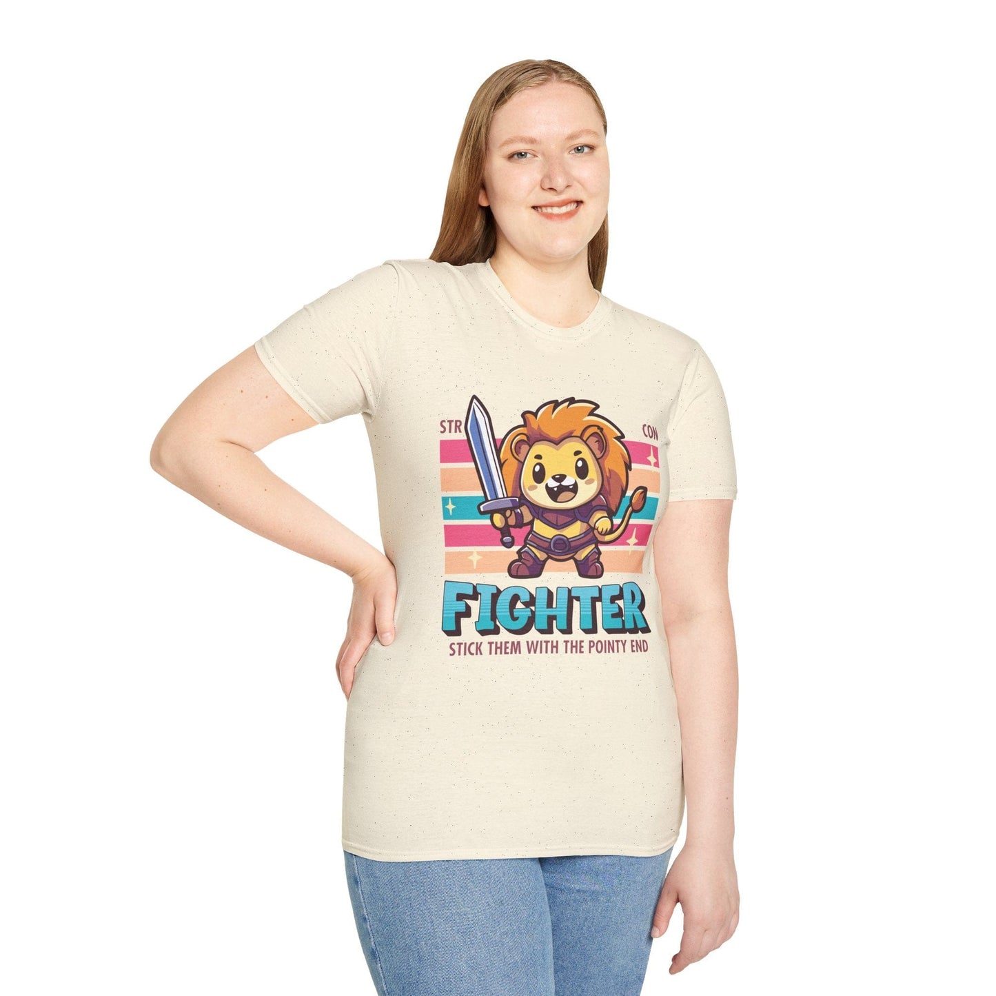 DnD Fighter Shirt - D&D Kawaii Class T-shirt Sunburst RPG