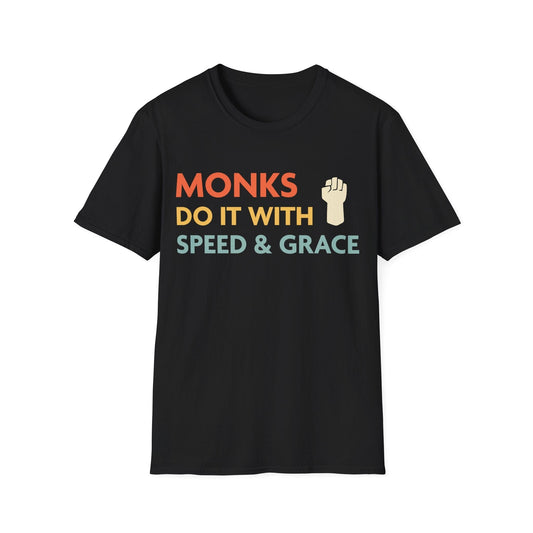 DnD Monks Do It With Speed & Grace Shirt Sunburst RPG