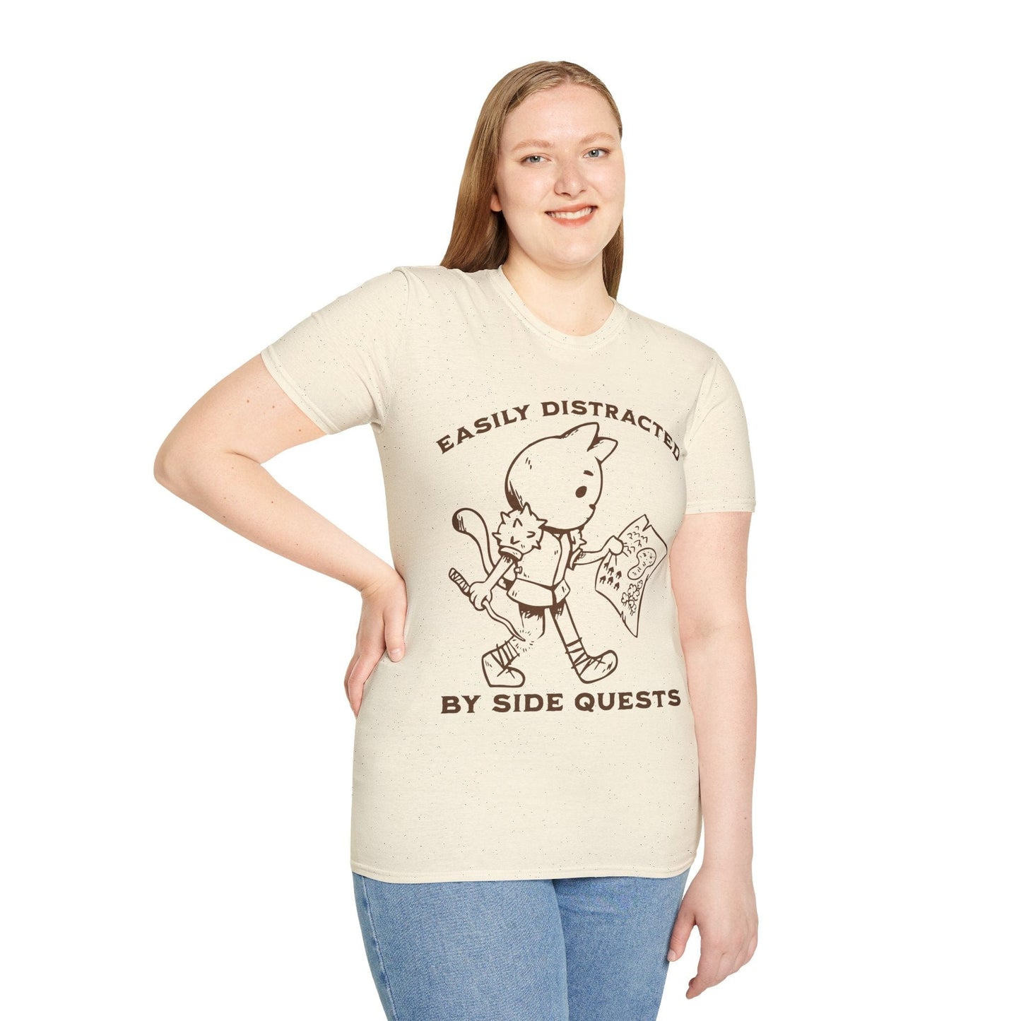 Easily Distracted by Side Quests T-Shirt Sunburst RPG