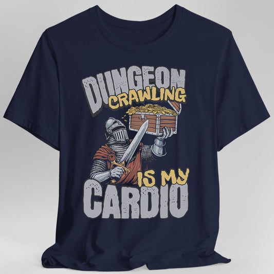 Funny DnD Shirt - Dungeon Crawling is My Cardio Sunburst RPG