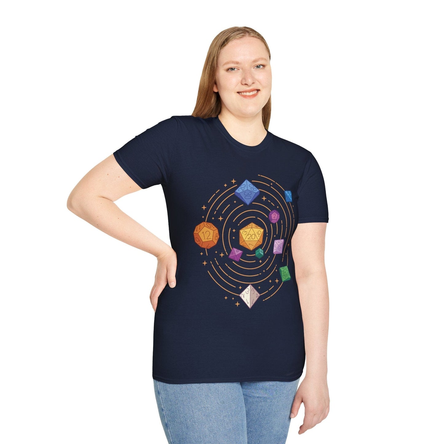 Space Dice Solar System T-shirt Sunburst RPG