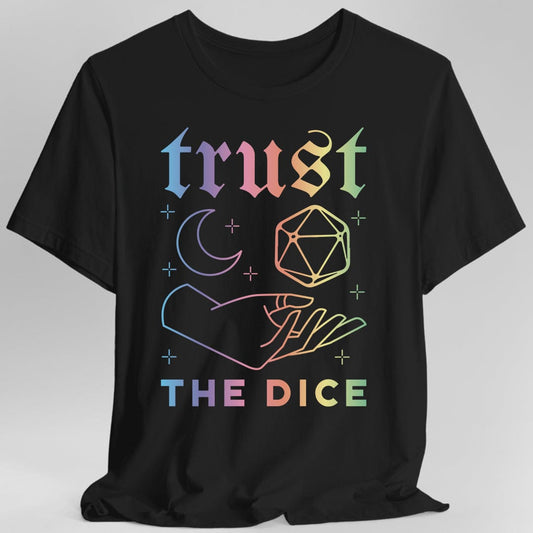 Trust The Dice Celestial D&D T-Shirt Sunburst RPG