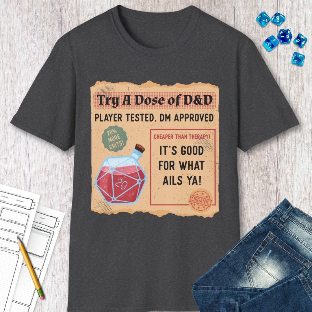 Vintage DnD Health Potion T-Shirt Sunburst RPG