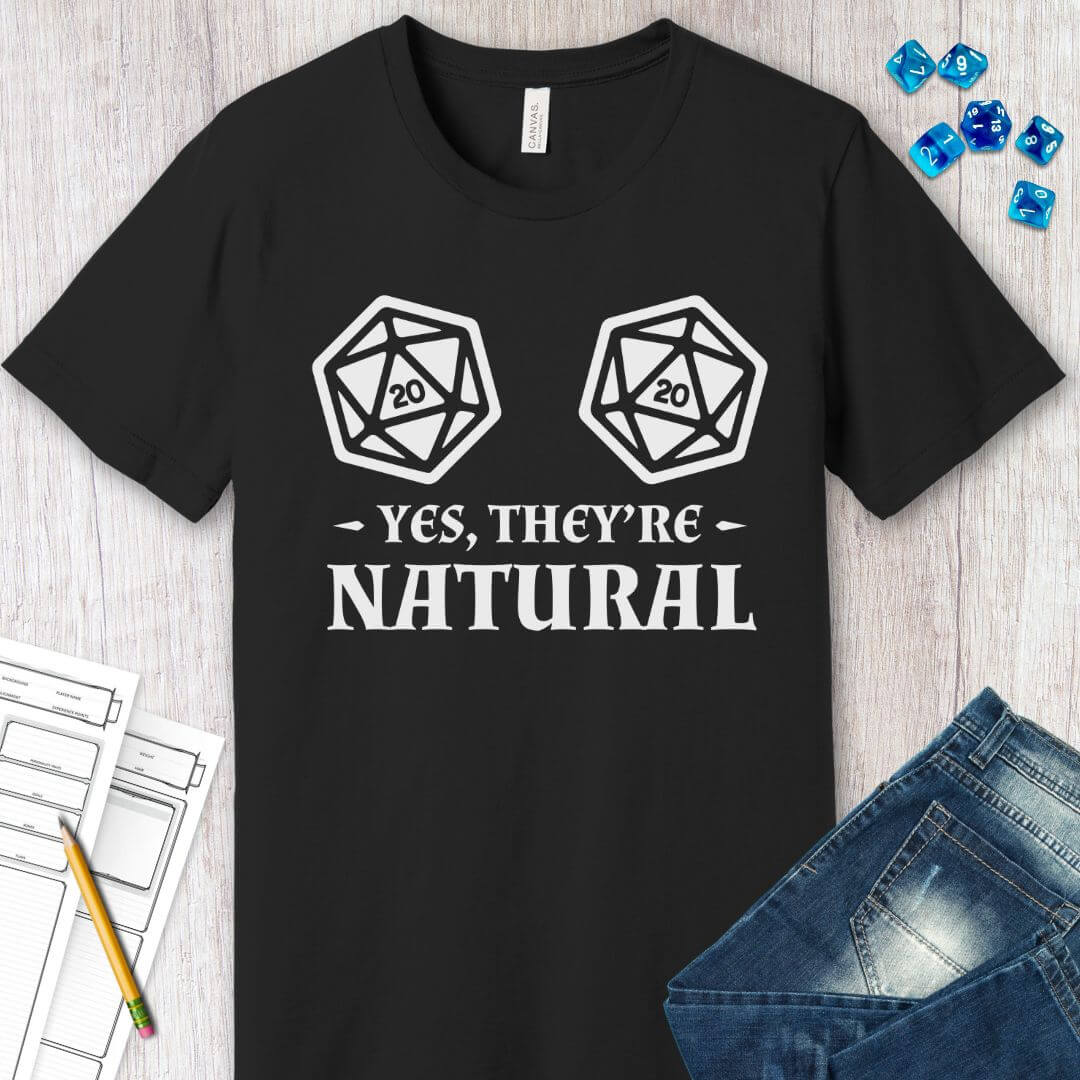 Yes They're Natural DnD Shirt Sunburst RPG