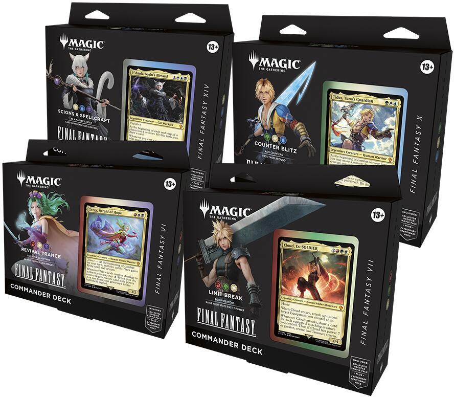 Final Fantasy Commander Deck Display (1 of each deck) Wizards of the Coast