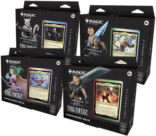 Final Fantasy Commander Deck Display (1 of each deck) Wizards of the Coast