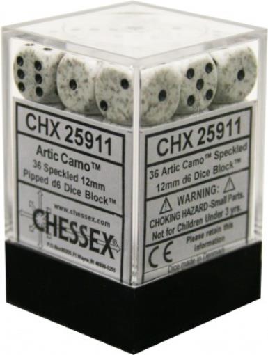 Chessex Arctic Camo Speckled - 6 Sided 12 Mm Dice Set of 36 Chessex