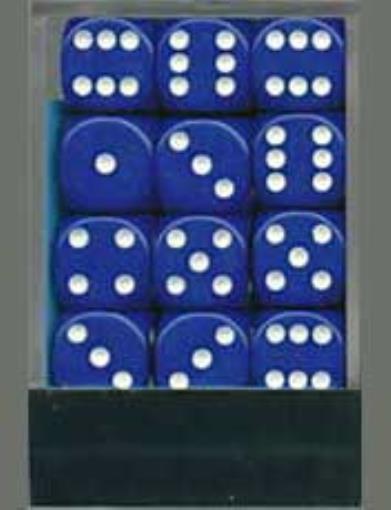 Chessex Opaque Blue with White - 12 Mm Six Sided Dice Set of 36 Chessex