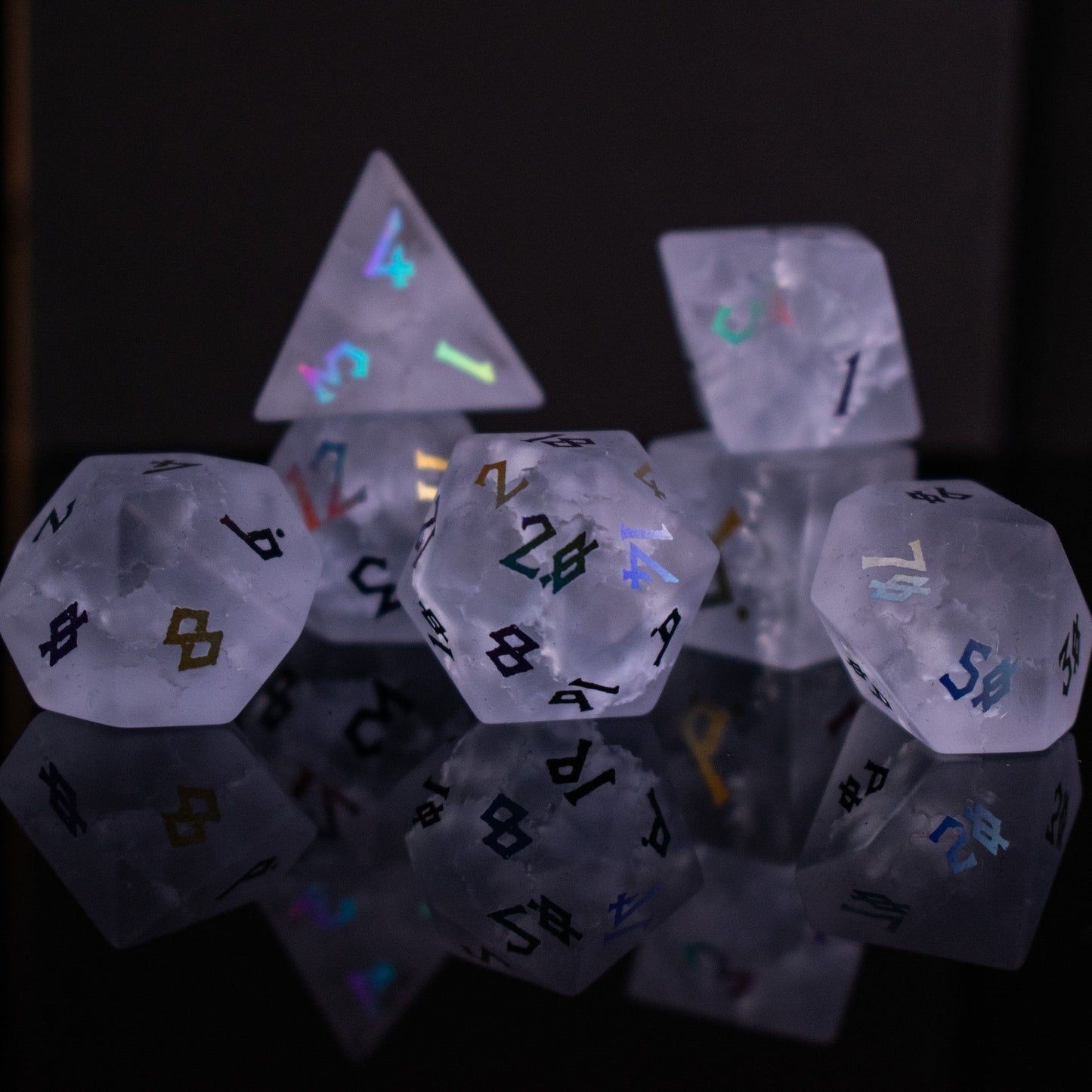 Bifrost Shattered Glass Dice Set Misty Mountain Gaming
