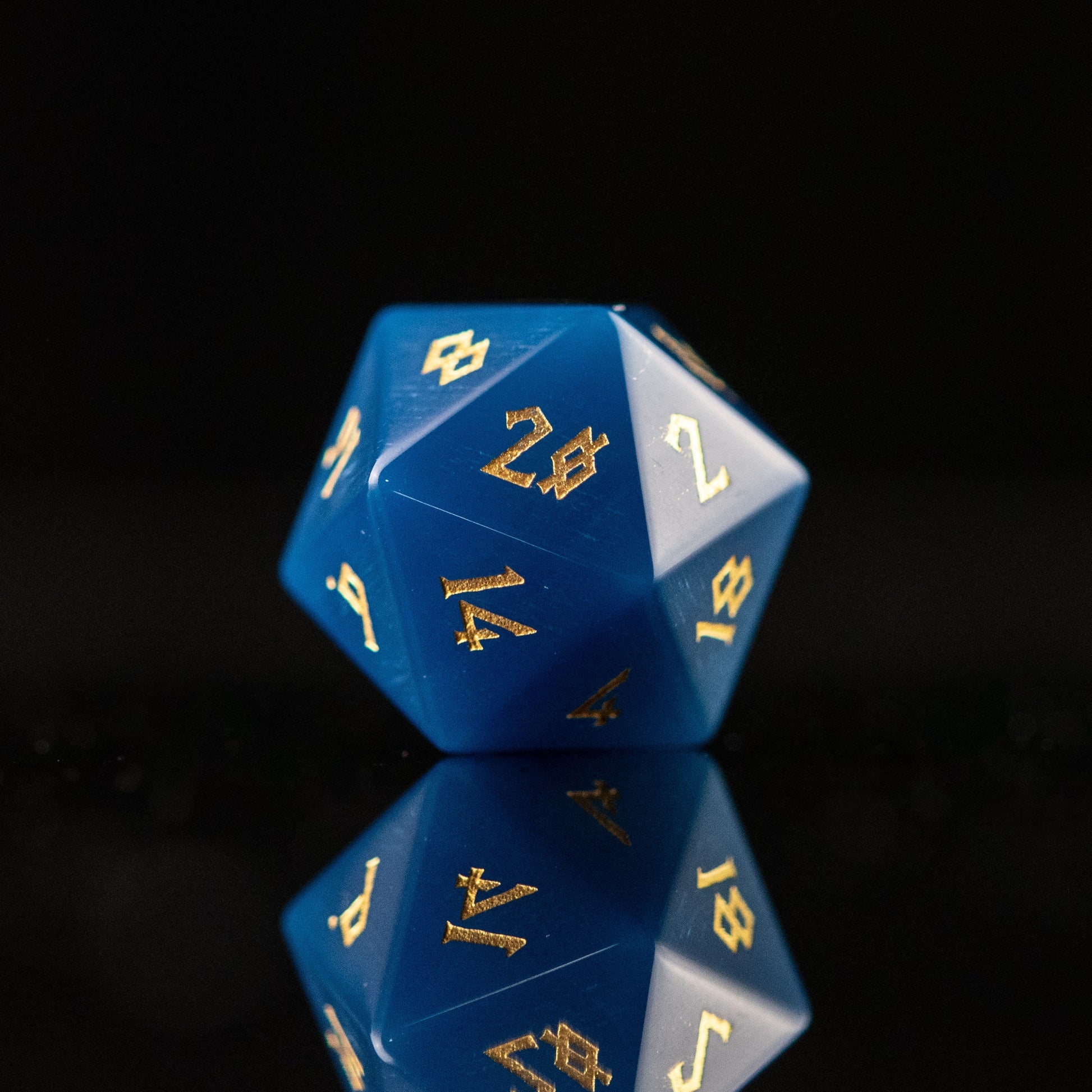 Blue Agate Stone Dice Set Misty Mountain Gaming
