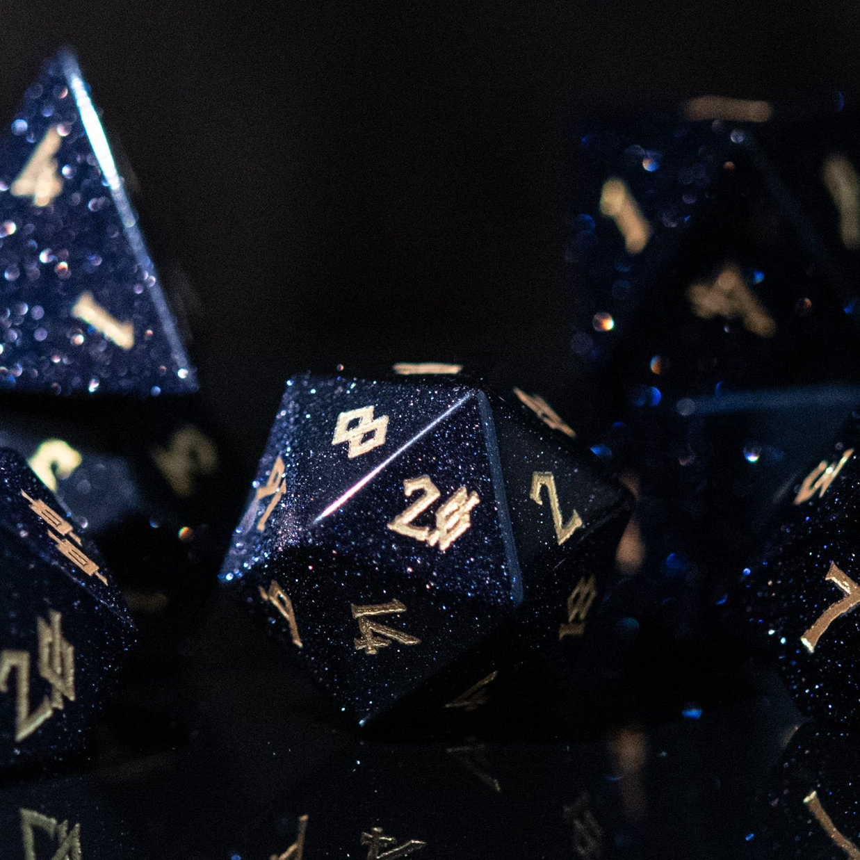 Blue Sandstone Dice Set Misty Mountain Gaming