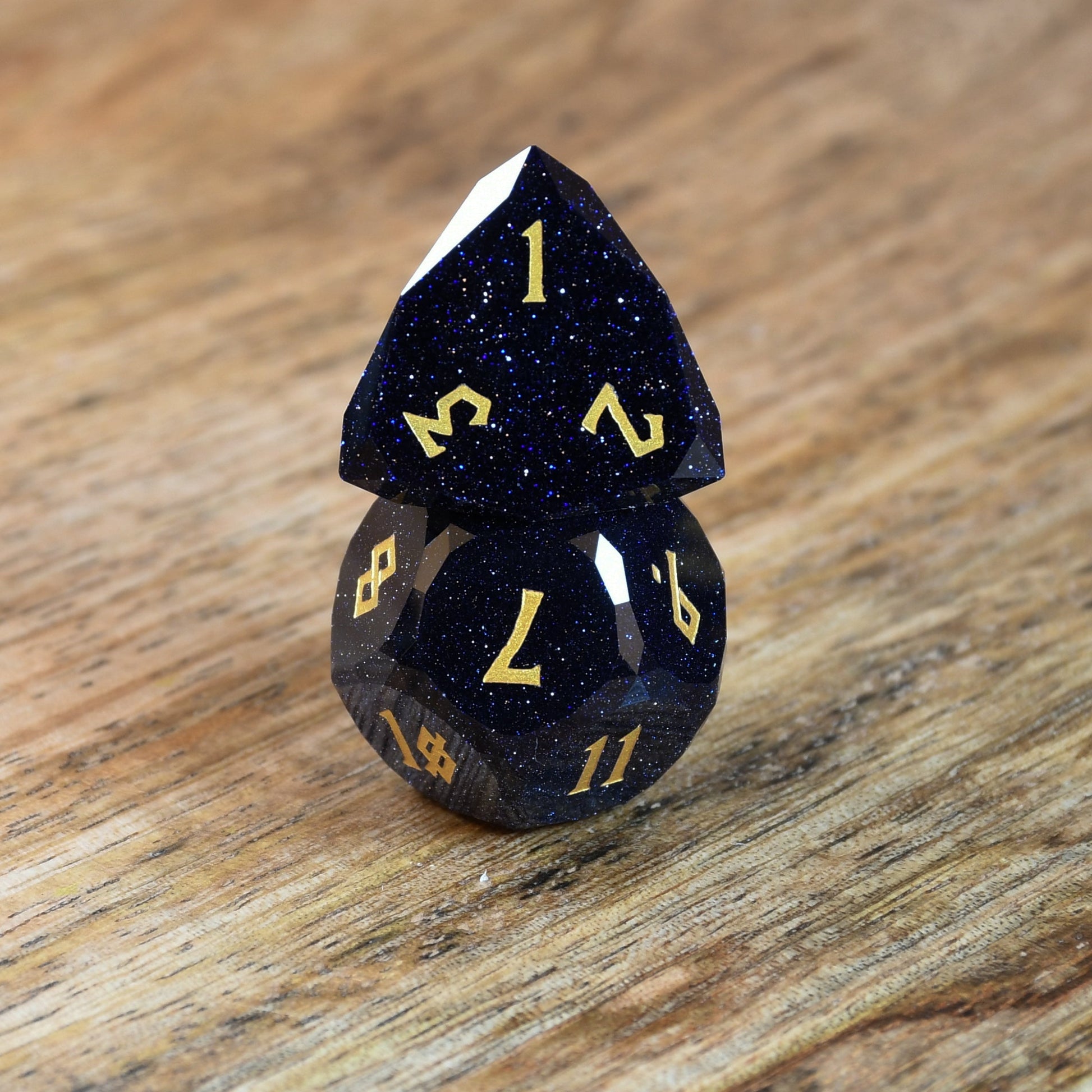 Blue Sandstone Multifaceted Stone Dice Set Misty Mountain Gaming