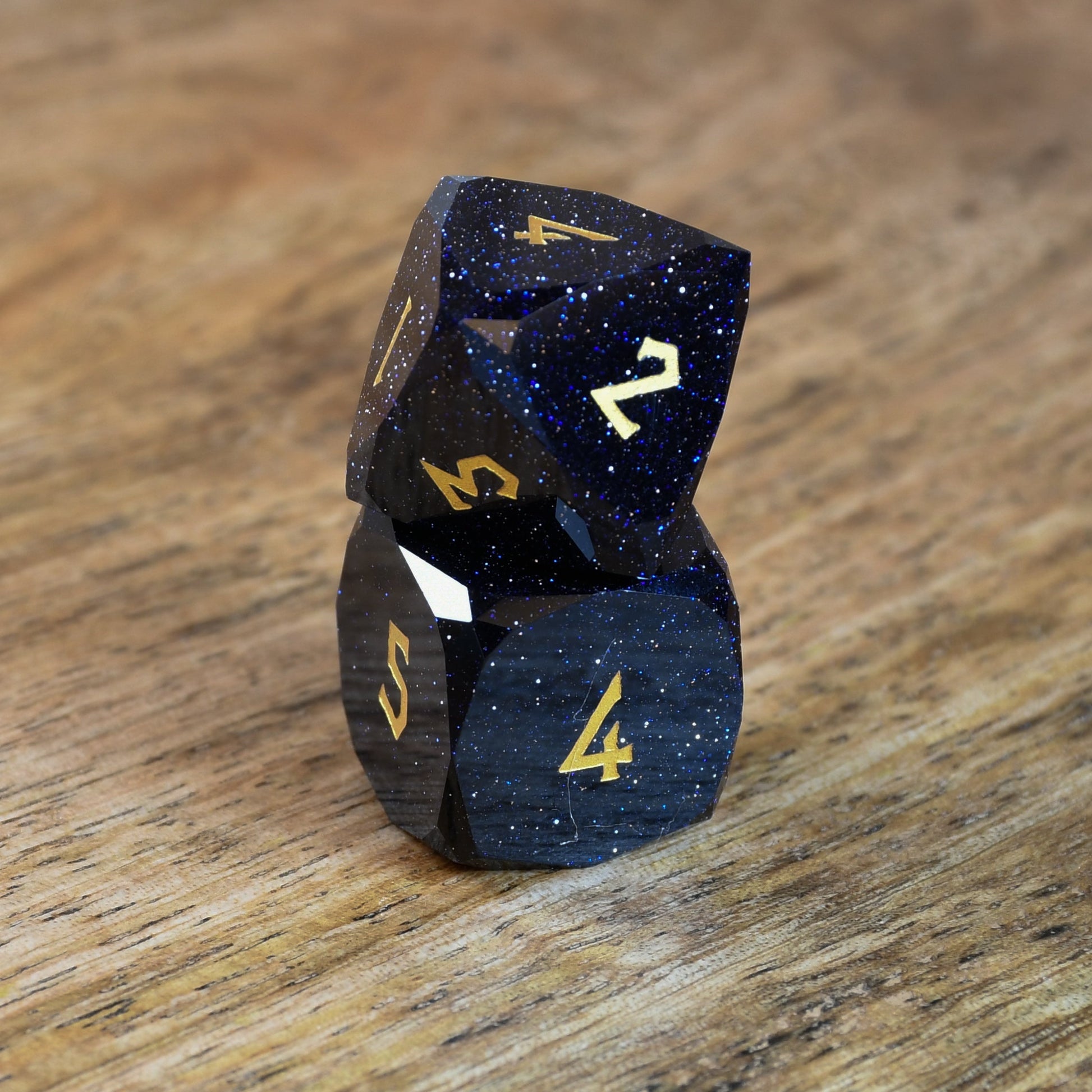 Blue Sandstone Multifaceted Stone Dice Set Misty Mountain Gaming