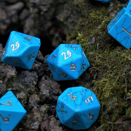 Blue Turquoise Stone Dice Set Misty Mountain Gaming