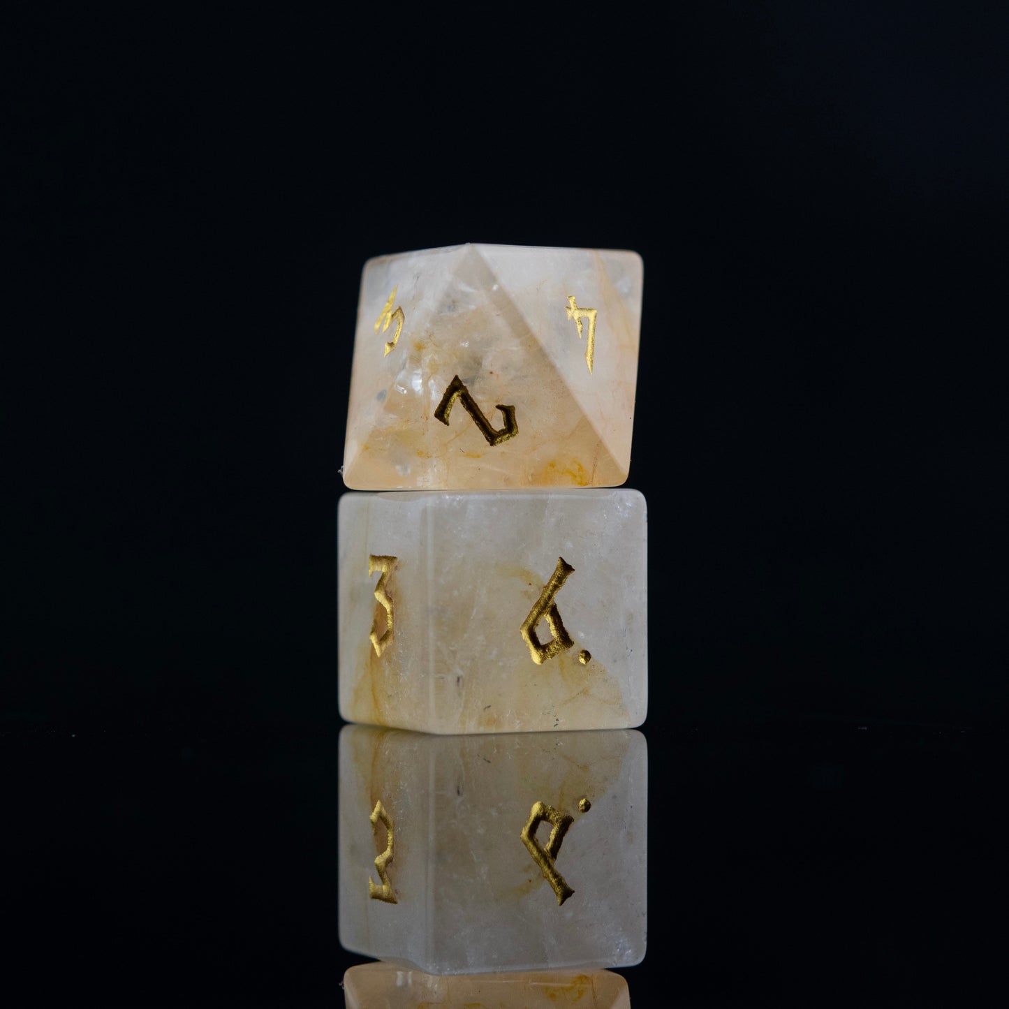 Citrine (Gold) Stone Dice Set Misty Mountain Gaming