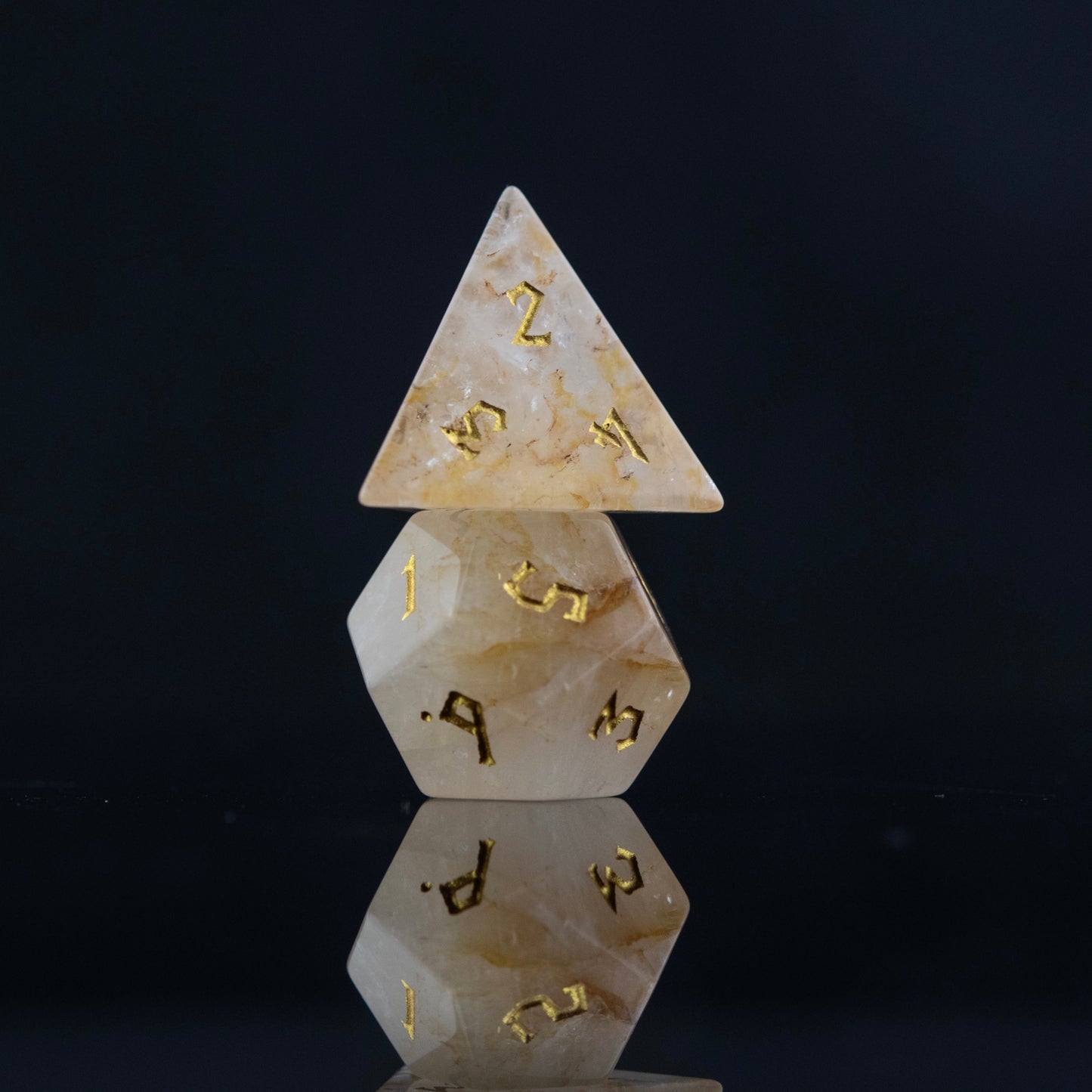Citrine (Gold) Stone Dice Set Misty Mountain Gaming