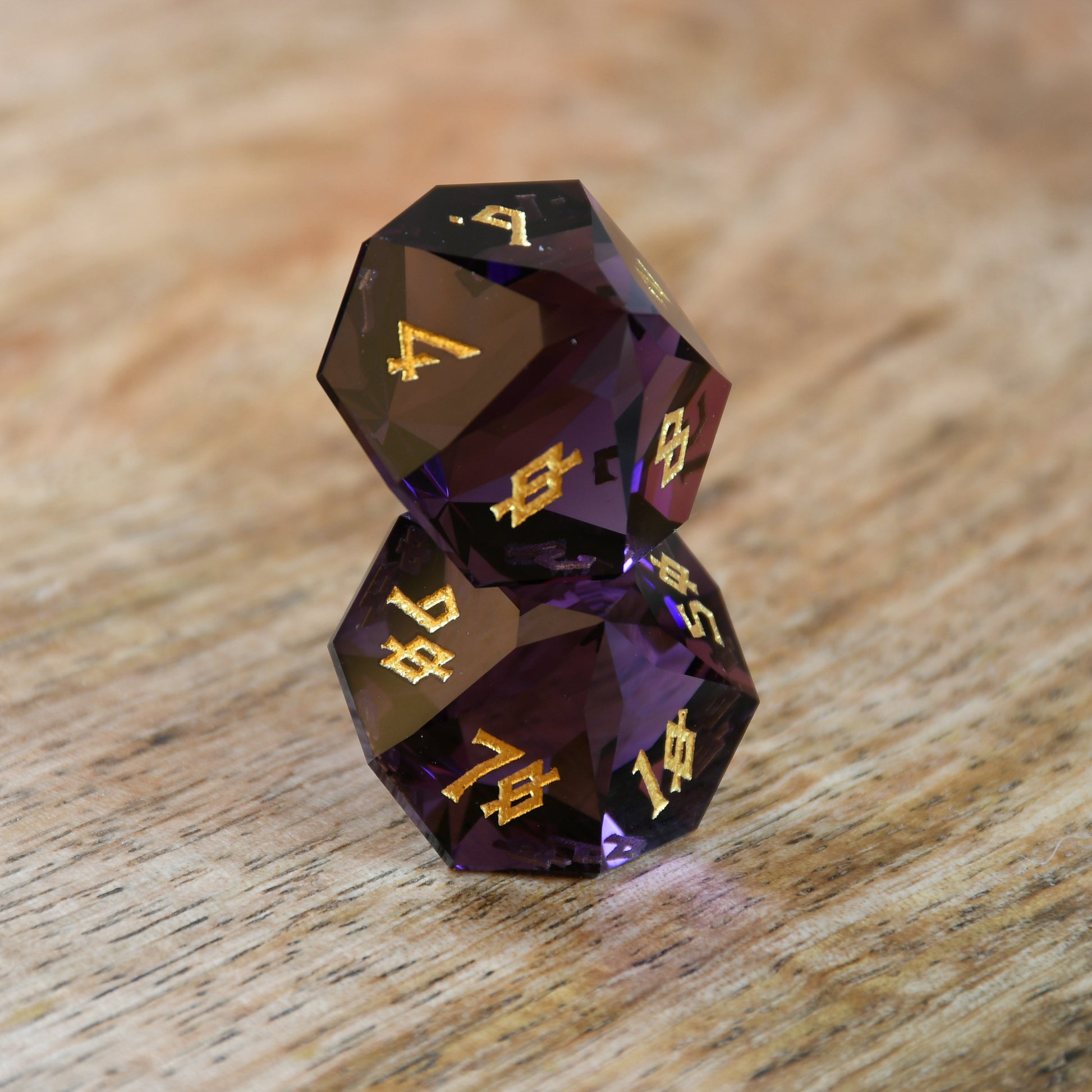 Deep Plum Multifaceted Glass Dice Set Misty Mountain Gaming