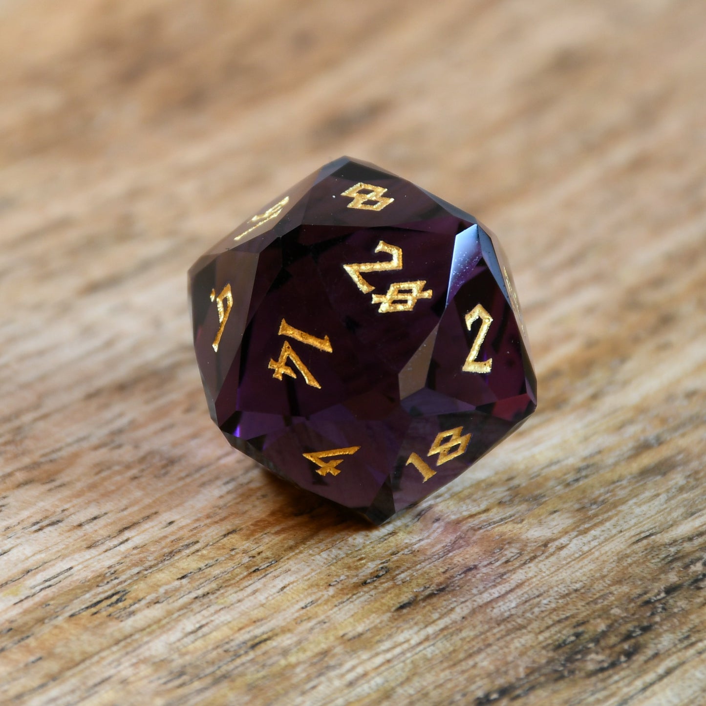 Deep Plum Multifaceted Glass Dice Set Misty Mountain Gaming