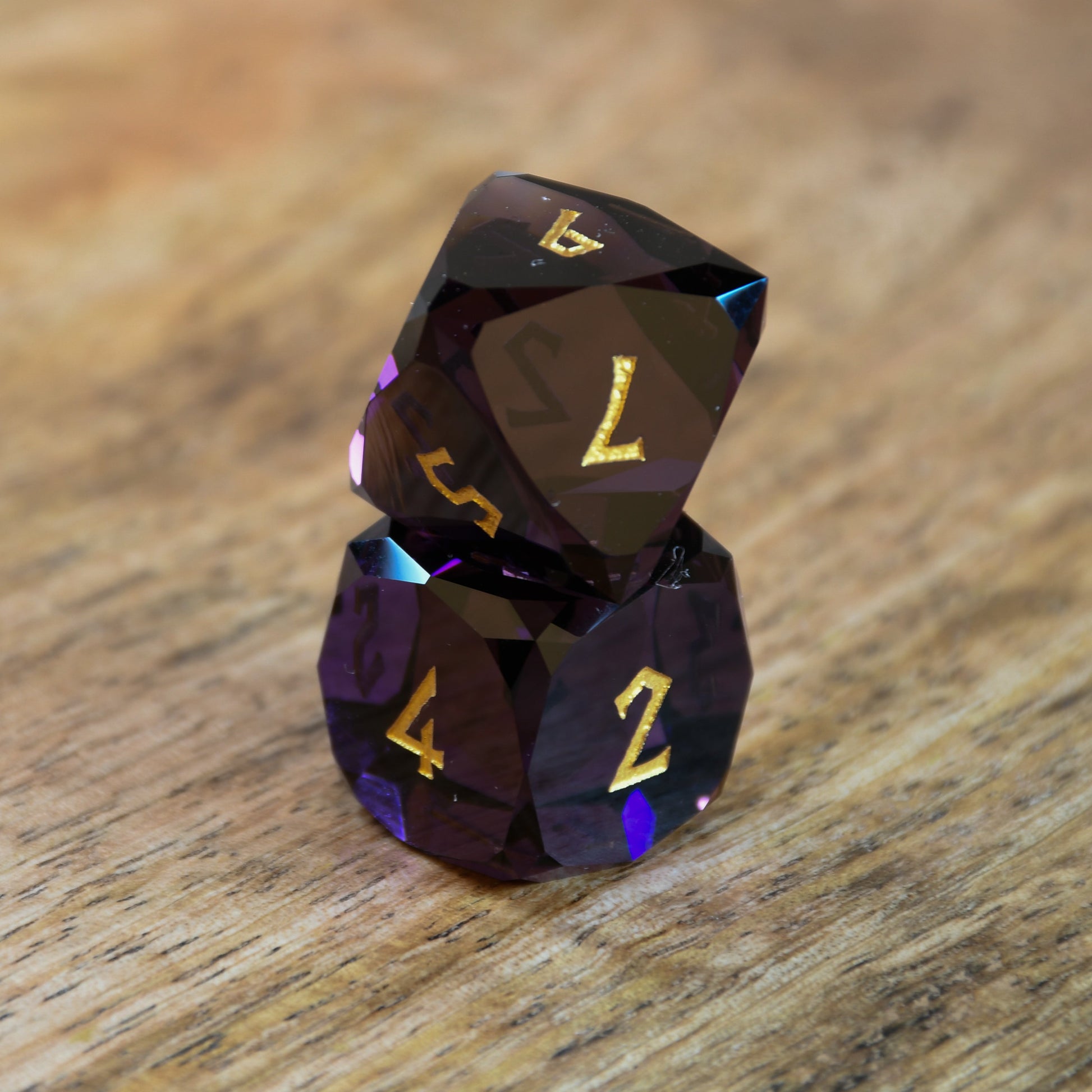 Deep Plum Multifaceted Glass Dice Set Misty Mountain Gaming