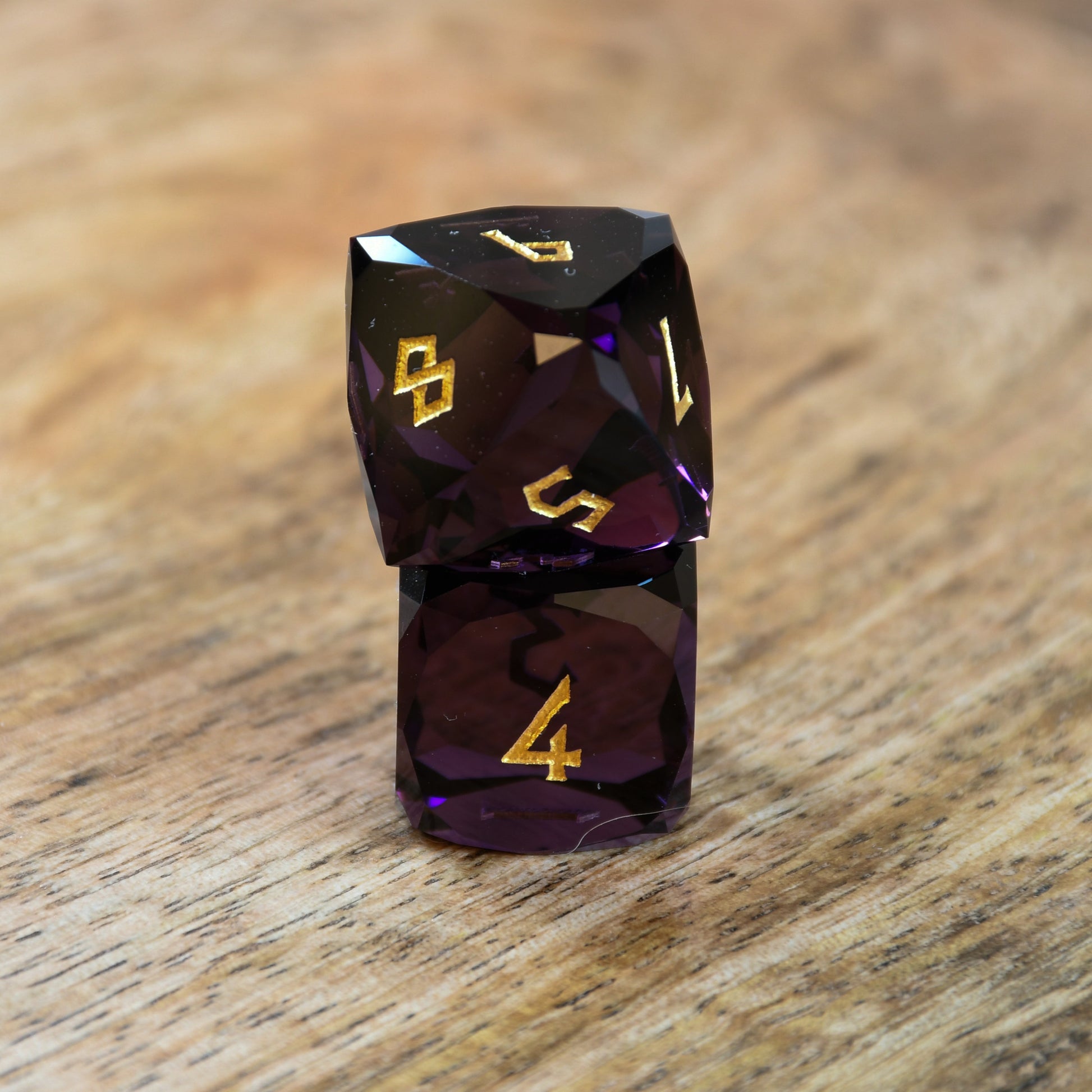 Deep Plum Multifaceted Glass Dice Set Misty Mountain Gaming