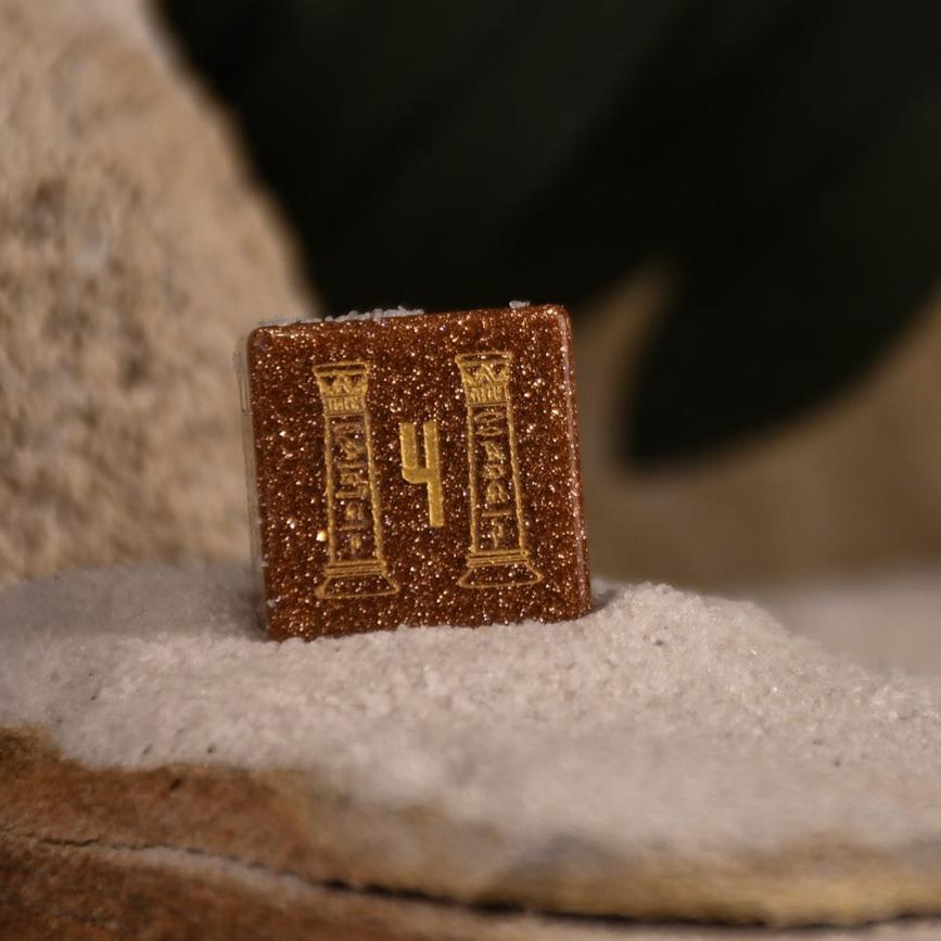 Egyptian Gold Sandstone Stone Dice Set - Dice Around the World Collection Misty Mountain Gaming