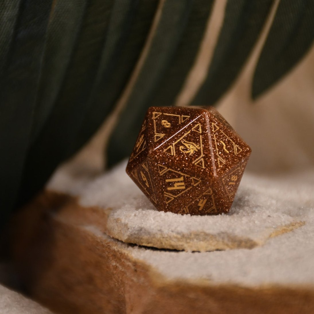 Egyptian Gold Sandstone Stone Dice Set - Dice Around the World Collection Misty Mountain Gaming