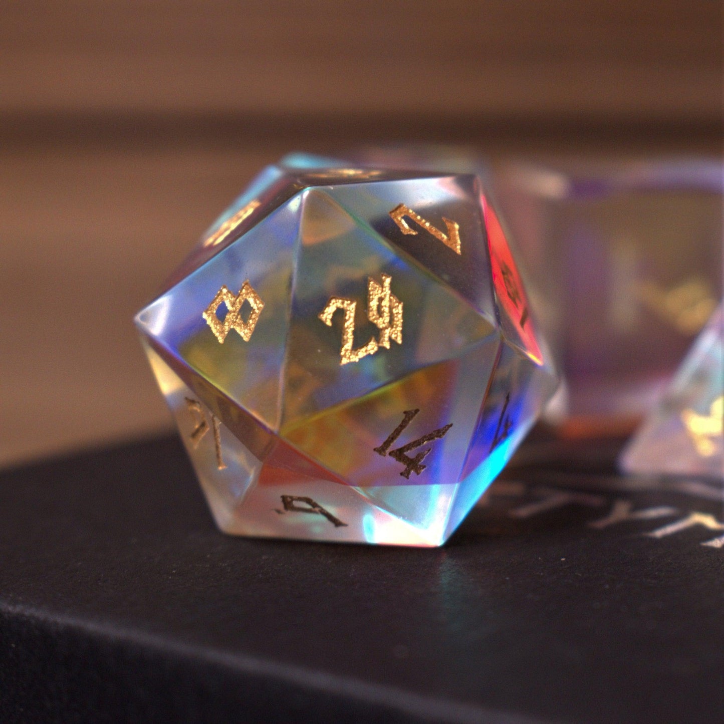 Elder Runes Prism Glass Dice Set Misty Mountain Gaming