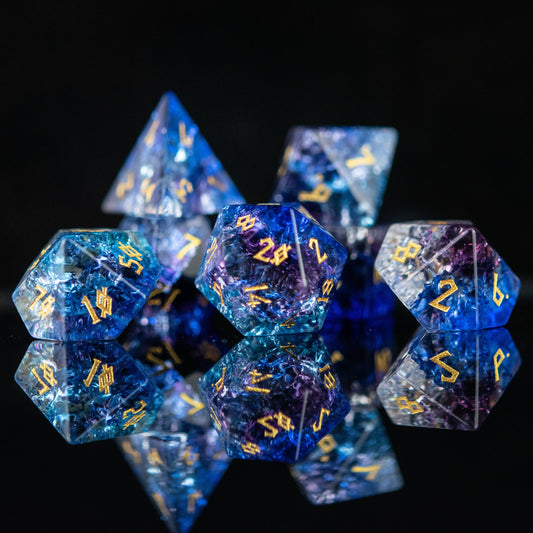Enchanted Waters Shattered Glass Dice Set Misty Mountain Gaming