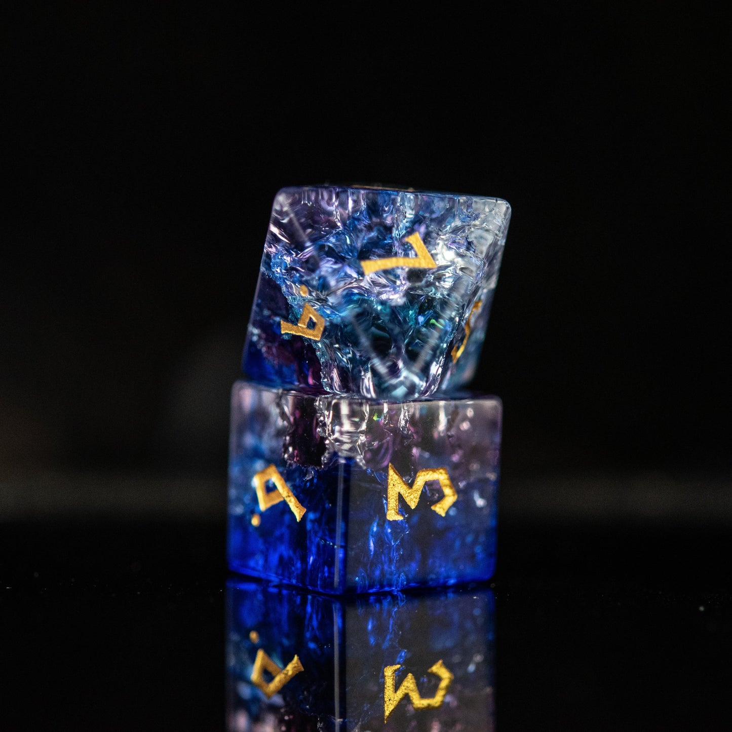 Enchanted Waters Shattered Glass Dice Set Misty Mountain Gaming