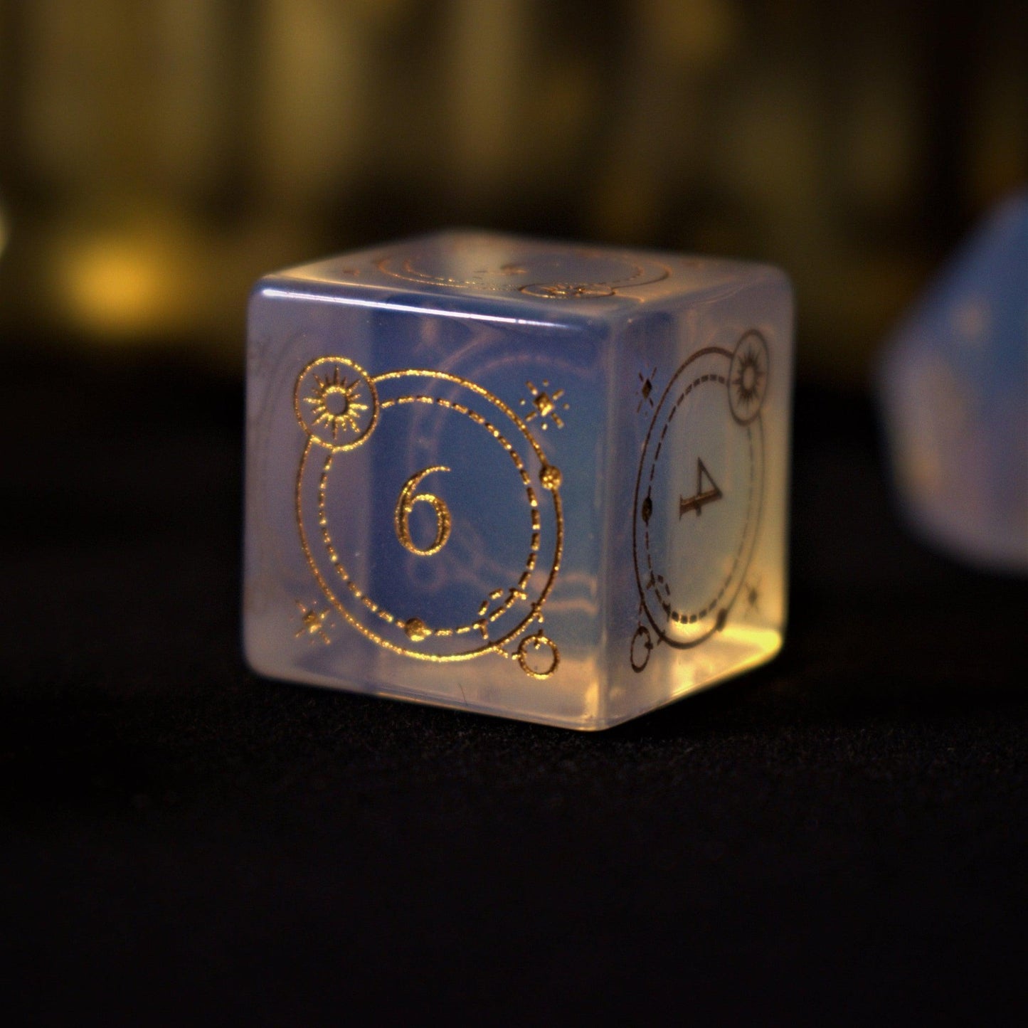 Fabled Mark Opalite Stone Dice Set Misty Mountain Gaming
