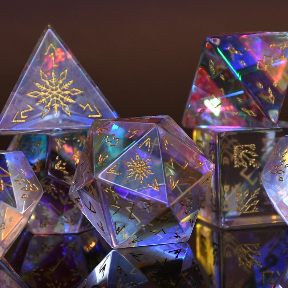Frostbite Prism Glass Dice Set Misty Mountain Gaming