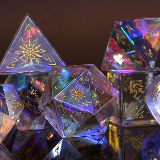 Frostbite Prism Glass Dice Set Misty Mountain Gaming