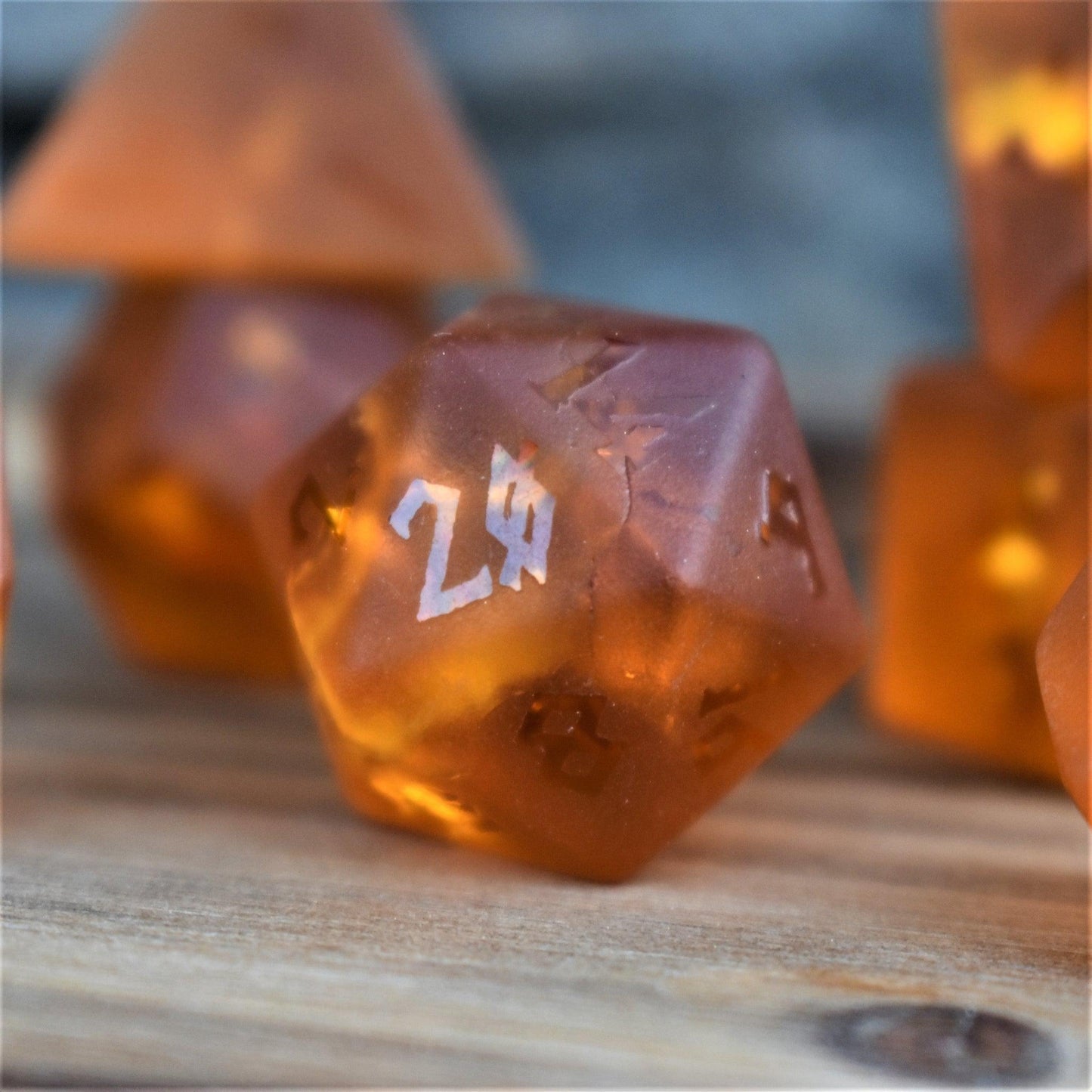 Gates of Helheim Raised Lava Glass Dice Set Misty Mountain Gaming