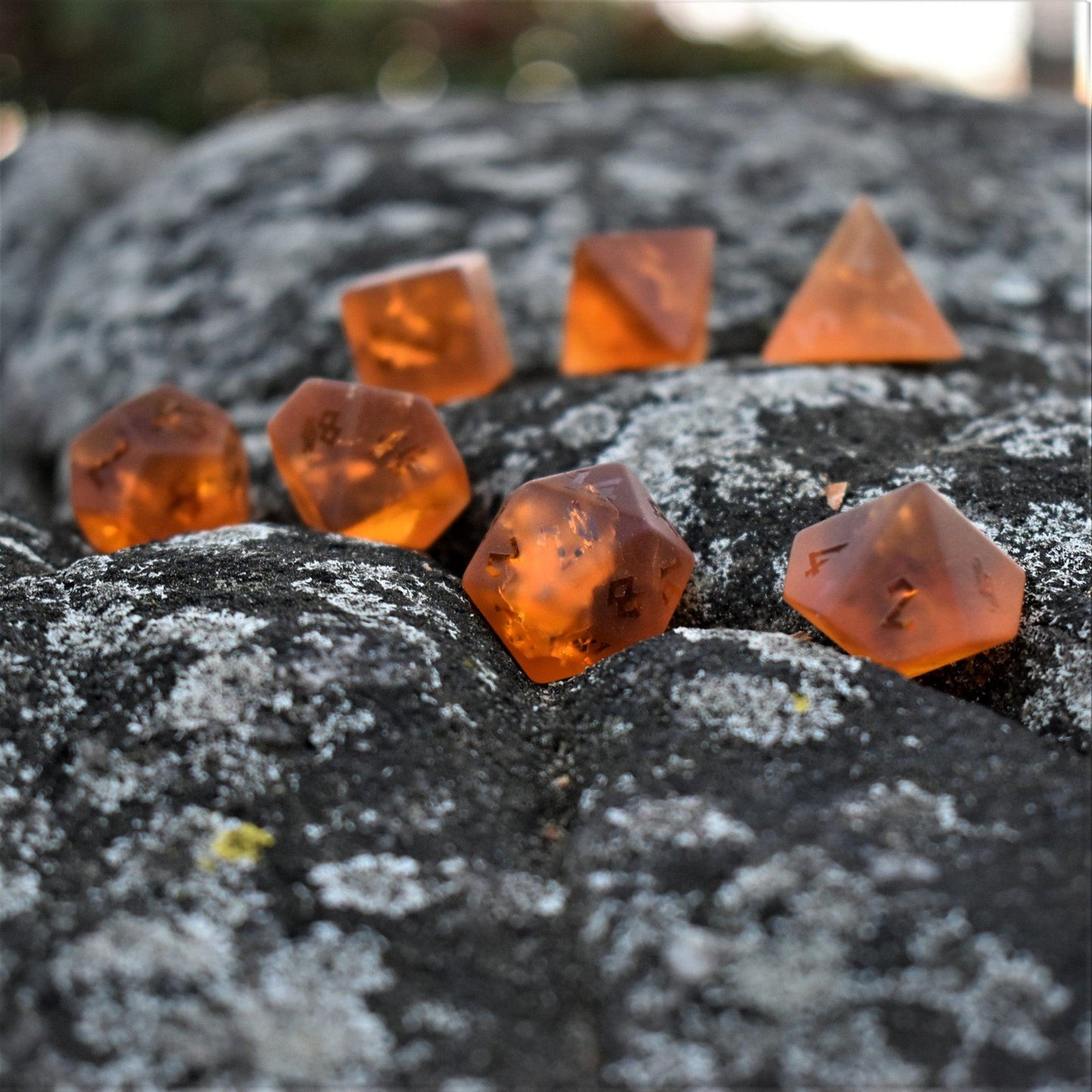 Gates of Helheim Raised Lava Glass Dice Set Misty Mountain Gaming
